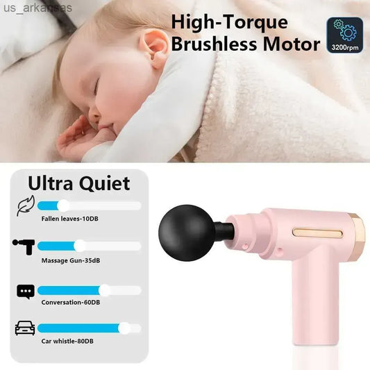Professional Smart Percussion Massage Gun – High-Intensity Deep Tissue Muscle Massager with 4 Interchangeable Heads for Athletic Recovery & Pain Relief 4 in 1